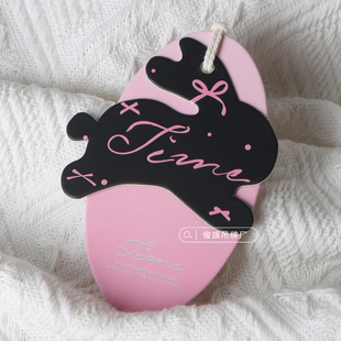 高端服装店吊牌定制女装可爱兔子挂牌订做吊卡价格标签合格证logo