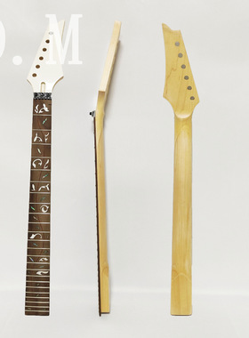 IB双摇24品白色亮光玫瑰木指板贝壳花草音点电吉他琴柄吉他琴颈柄