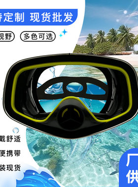 跨境便携式180°全景潜水面镜钢化玻璃护目镜防水防雾自由潜面罩