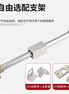 SMC型CY1B/CY3B无杆气缸磁偶式长行程10/25/32/40/50/63-100/200