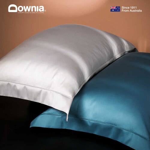 DOWNIA100支纯色全棉贡缎枕套 纯棉枕头套加大枕芯套单只