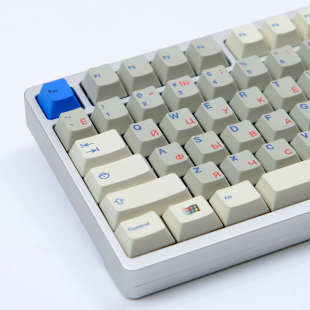 PBT材质 字根 原厂高度热升华键帽 复古灰白蓝红俄文 星尘外设