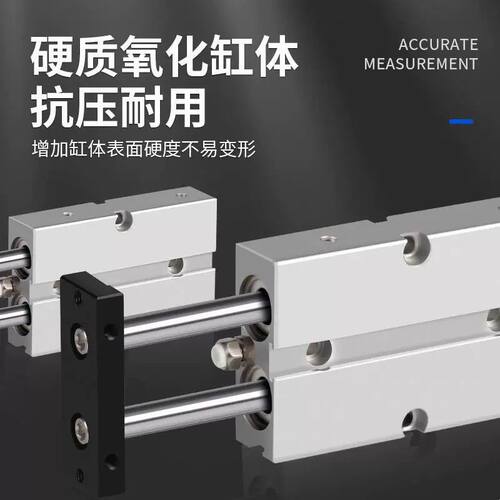 双轴气缸16双杆20小型10TDA25气动32TN40双杆50行程60气钢75/100S