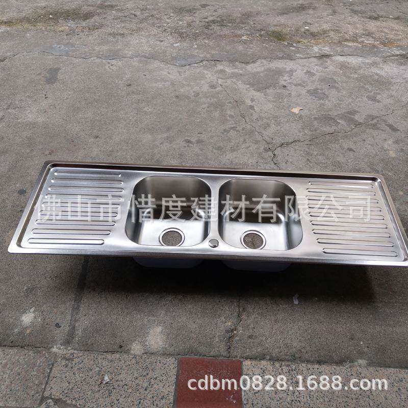 出口水槽带板双槽工程单水槽201不锈钢1.5米水槽150*50*20CM