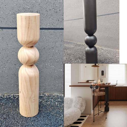 性吧台支撑实木脚餐桌脚法式复古葫芦脚圆设计师创意家具垒德株