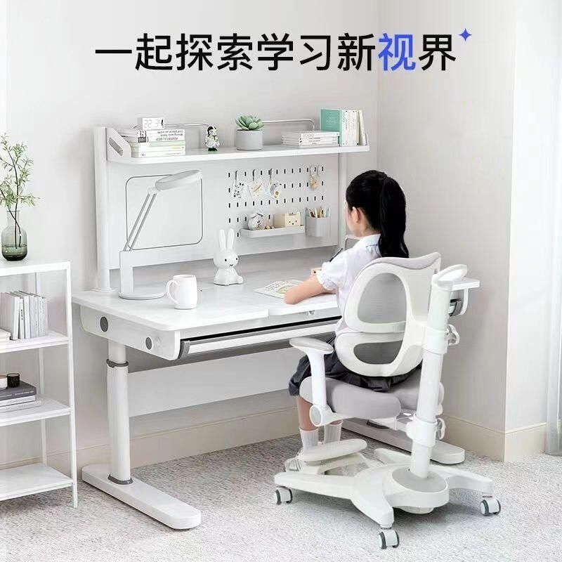 儿童学习桌中小学生家用可升降写字桌电脑桌实木桌椅套装