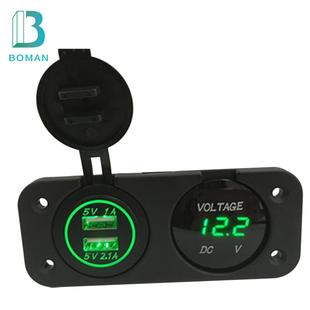 电压表 24V3.1A双USB充电器 汽车船艇改装 双孔板充电器组合DC12