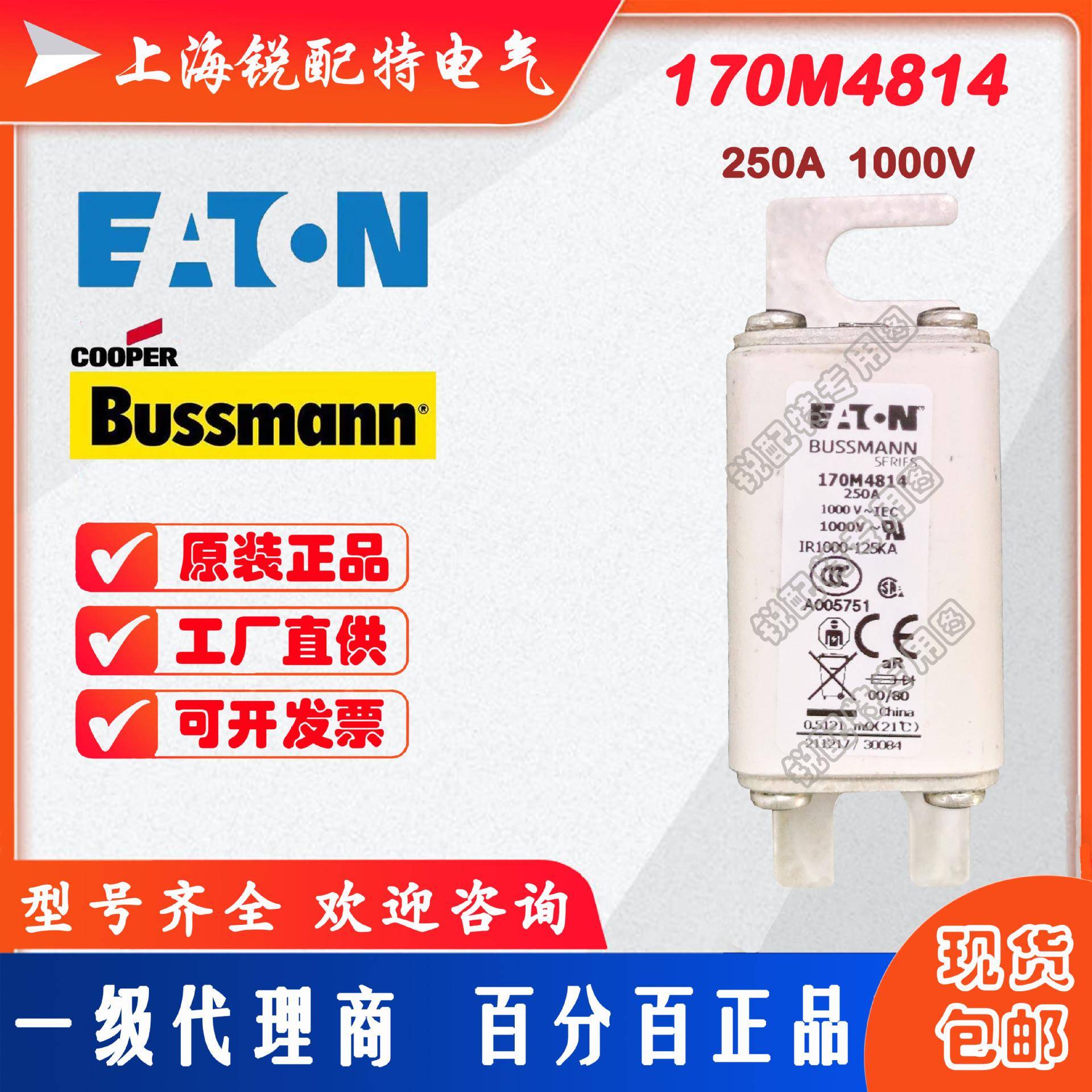 170M4814快速熔断器1000V250A巴斯曼BUSSMANN快速熔断器