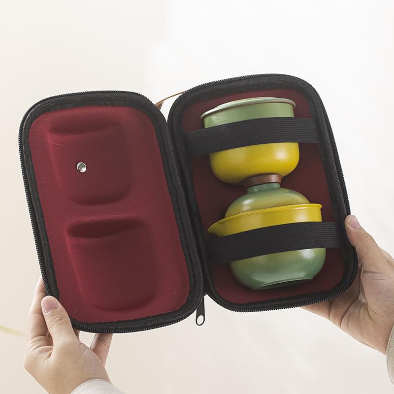 旅行茶具套装便携户外旅游露营泡茶壶喝茶随身装备一壶三杯快客杯