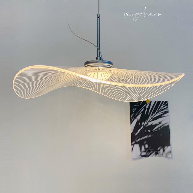 餐厅草帽吊灯北欧创意荷叶设计吧台灯现代简约卧室led餐桌饭厅灯