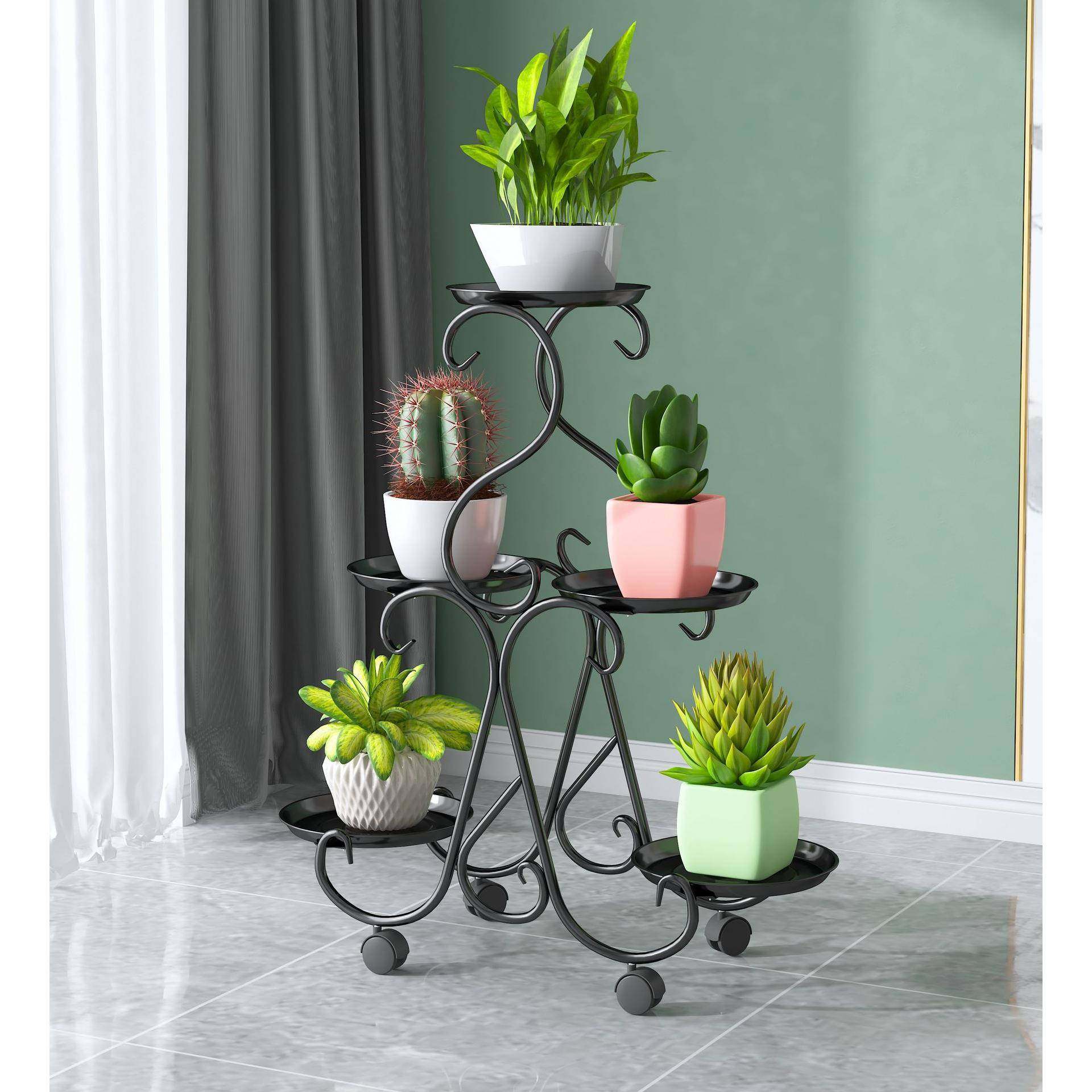 花架子室内客厅阳台铁艺多层置物架家用落地式加厚吊兰绿萝花新品