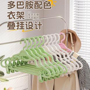 家用挂伸缩衣架裤 店防滑防风衣撑汉服衣架 架 塑料多功能连挂服装