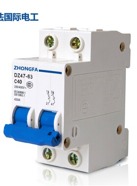 1P 2P 16A-63A 家用小型单极开关断电断路器带电压保护 空气开关