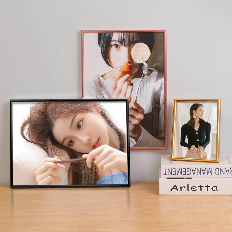 OF9D铝合金冲洗照片打印加相框挂墙20洗照片做成摆台6寸画框8框架