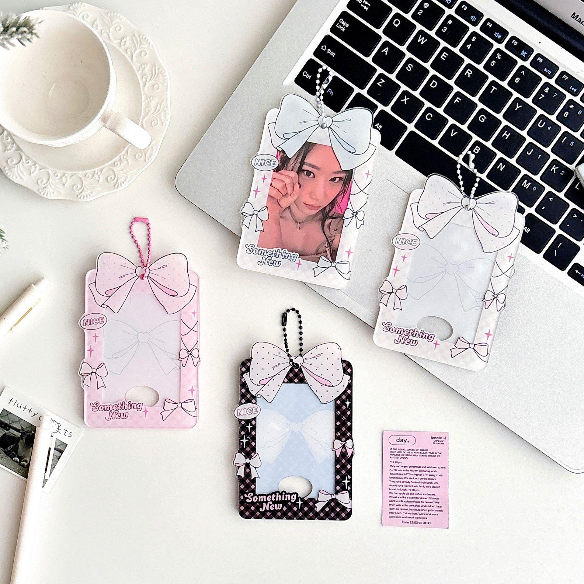 Monvkaka蝴蝶结芭蕾风卡套简约追星小卡亚克力硬卡膜卡套