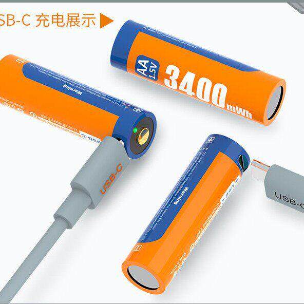 深圳美安时可充电5号锂电池usb-c充电电池五号电池七号AA电池
