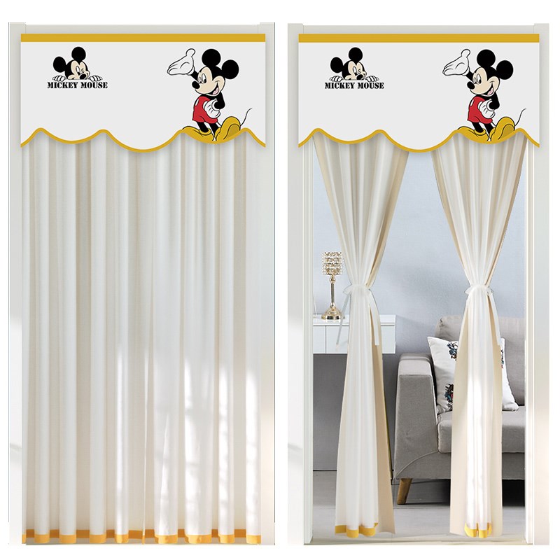 免打孔蕾丝门帘防蚊夏季网红纱帘布艺家用卧室空调隔断空调挡风帘