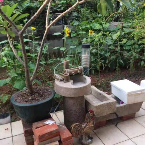 老旧石槽鱼缸造景方形小石槽阳台流水组合庭院石盆水槽石头洗手盆