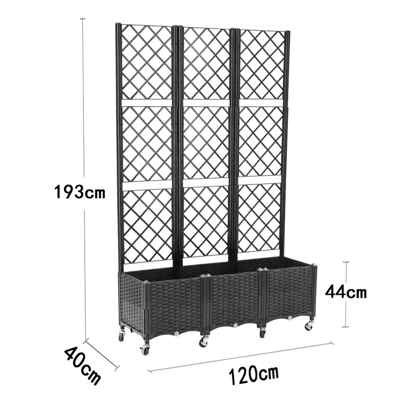 爬藤月季大花盆户外种植箱架种菜箱蔬菜阳台花箱带篱笆栅栏支架