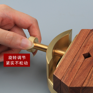 黄铜一体篆刻印床金属旋转印章固定器金属刻床夹具圆形套装初学者