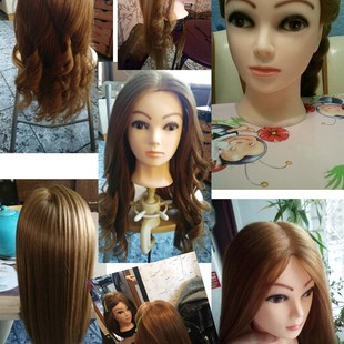 模特头美发盘发练习编发模具支架人台可烫卷造型专用假发假人头模