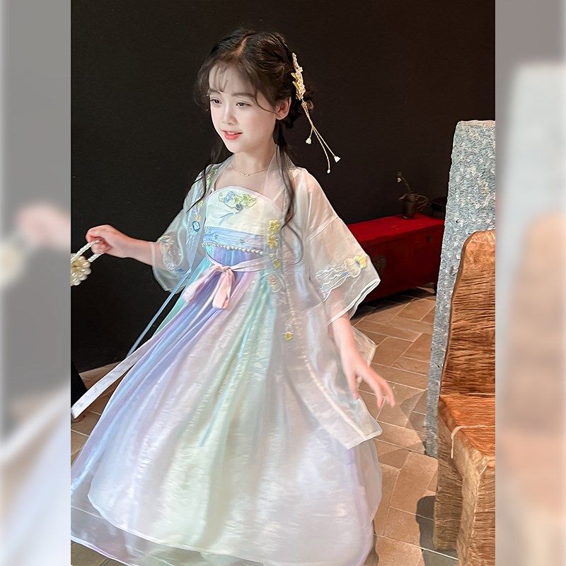 女童汉服2025夏季新款儿童裙子古风连衣裙女大童国风长裙演出服,童装/婴儿装/亲子装,汉服,淘宝优惠券,粉丝福利购,淘宝优惠卷