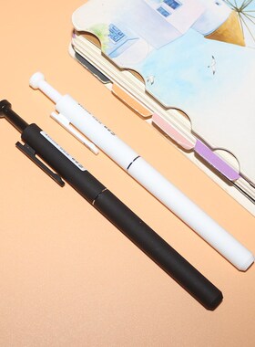 都融按动中性笔9913节节升彩色磨砂杆水笔C形锥笔尖0.5学生签字笔