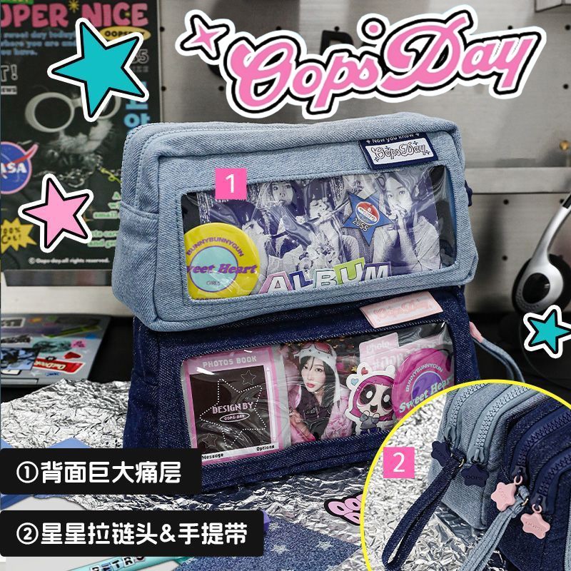 OOPSDAY牛仔文具盒美式复古笔袋图片