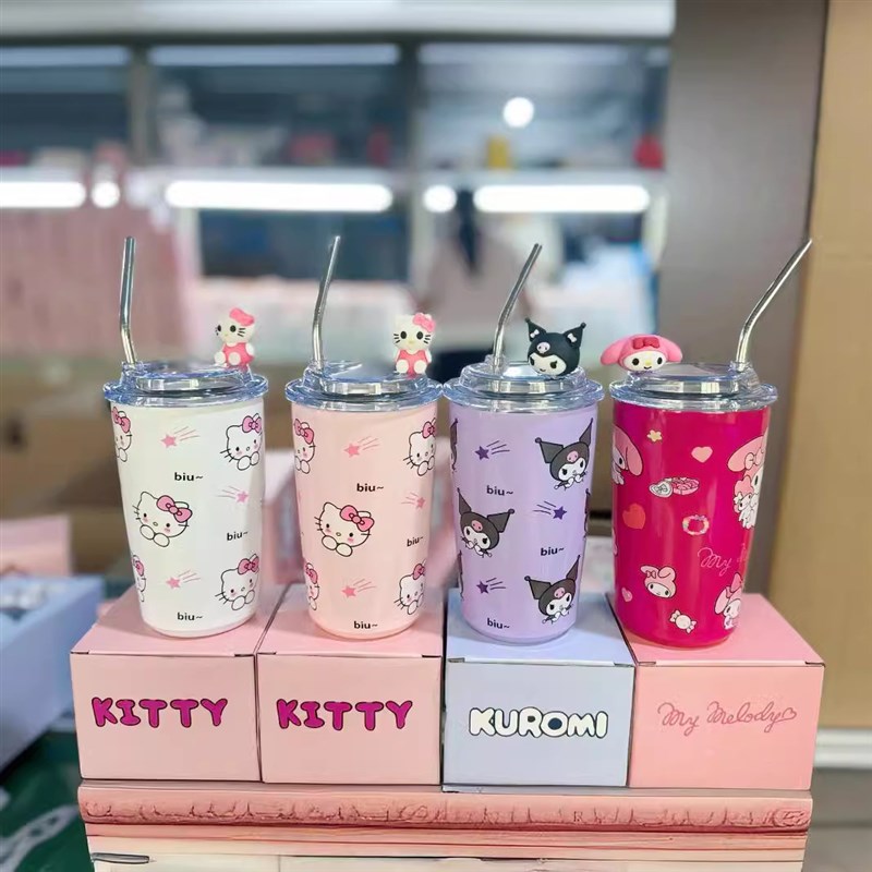 304不锈钢保温杯库洛米女生高颜值可爱水杯kt猫大容量儿童杯