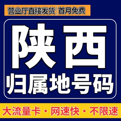 陕西省归属地大流量无卡限量5g全国通用学生上网卡电话手机流量卡