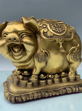 铜猪摆件纯铜富足猪百财猪生肖猪客厅店铺办公室装饰乔迁开业礼品