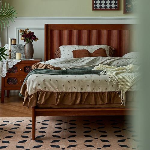 2024年新款法式复古1米8实木床主卧床1米5双人床现代简约卧室家用