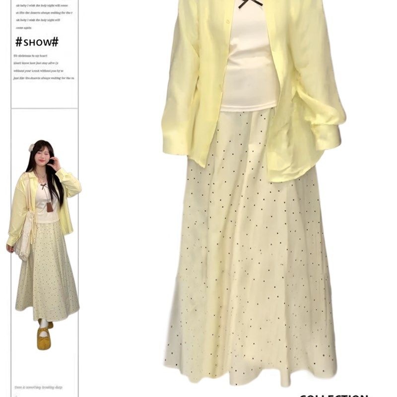 微胖MM巨显瘦穿搭一整套长袖衬衫蕾丝拼接吊带波点半身裙三件套装,手表,配件,淘宝优惠券,粉丝福利购,淘宝优惠卷