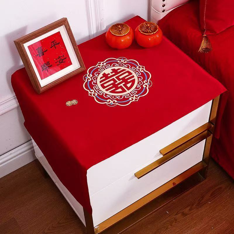 结婚床头柜防尘罩盖布