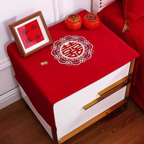 结婚床头柜防尘罩盖布