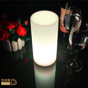 发光圆柱灯户外商场美陈创意餐厅夜场桌灯别墅庭院引路装 LED 饰灯
