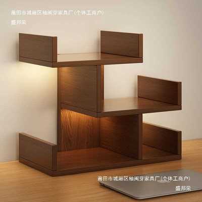 桌面置物架书桌台式收纳多层靠墙写字台办公桌上储物柜飘窗小书架