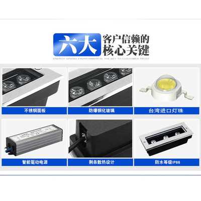 led长条地埋灯户外防水嵌入式地灯条形广场线条埋地灯地脚台阶X20