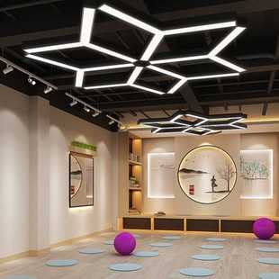 创意人形灯Y型LED办公室高级感吊灯健身房商场超市创意简约拼接灯