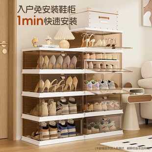 轻奢塑料夹缝收纳箱 折叠收纳柜 大容量防尘多层储物柜 衣物免安装