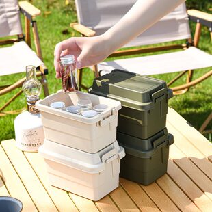 户外露营迷你桌面收纳盒旅行野游小号便携式调味瓶罐收纳箱带盖