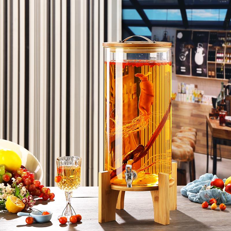 耐高温玻璃青梅泡酒瓶带龙头泡酒坛葡萄酿酒瓶可乐饮料密封罐王之