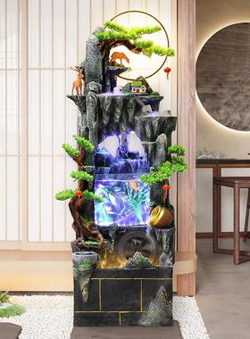 大型假山流水喷泉落地摆件鱼缸客厅玄关风水轮循环水景加湿器装饰