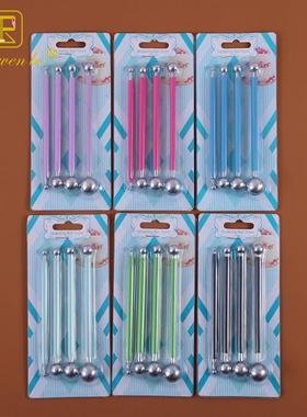 不锈钢4支8头蓝丸棒钢珠笔粘土陶艺工具造型diy手工创意硅胶用品