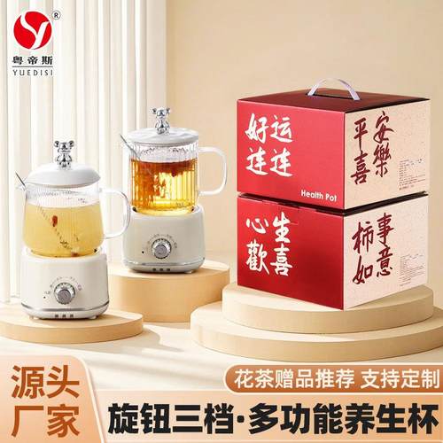 粤帝斯直供家用迷你养生杯办公室一人多功能烧水花茶壶养生壶礼品
