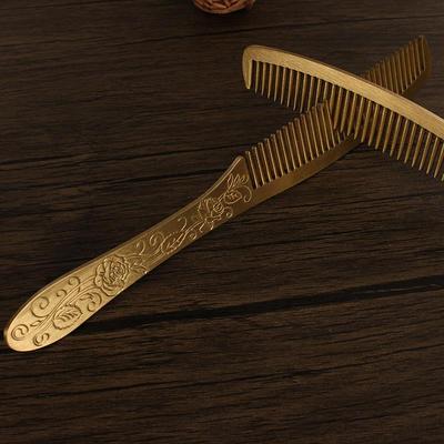 铜梳子玫瑰花梳子一梳百顺防静电送礼佳品压铸拉丝封釉防褪色