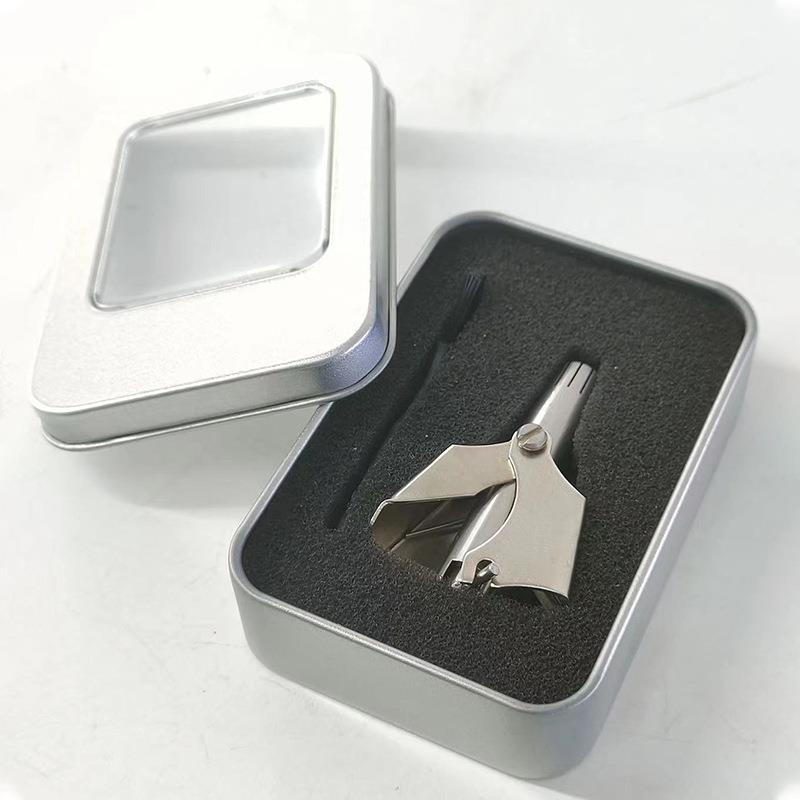 铁盒不锈钢手动鼻毛修剪器可水洗机械式鼻毛剪男女通用鼻毛修剪刀