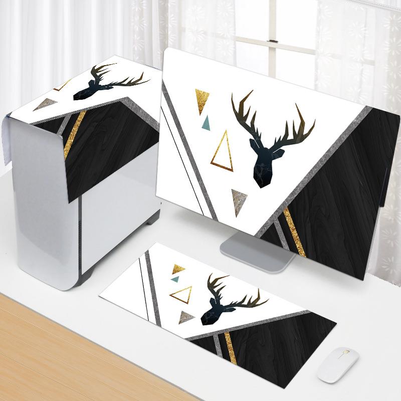 电脑罩电脑防尘罩布艺家用电脑防尘罩台式显示器盖布一体机套子