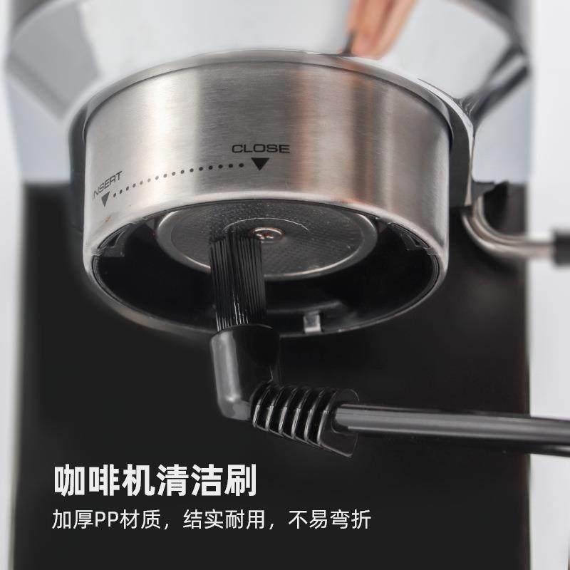 咖啡机清洁刷软毛塑料刷子磨豆机清洁毛刷吧台双头清洁刷冲煮头用
