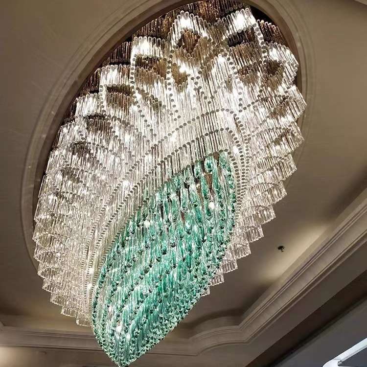 酒店大堂椭圆形水晶灯简约别墅客厅艺术灯轻奢设计师样板房创意灯